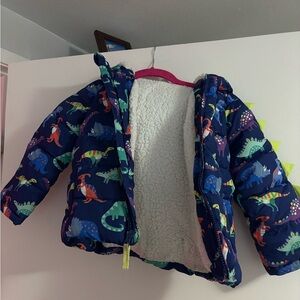 Gymboree Blue Dinosaur Jacket with White Lining